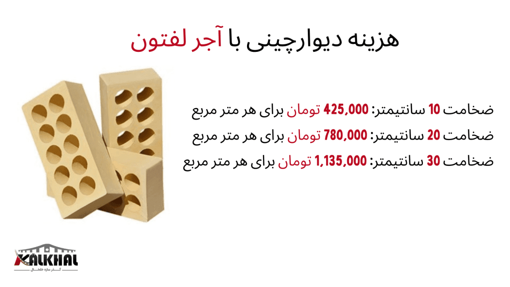هزینه دیوار چینی با آجر لفتون